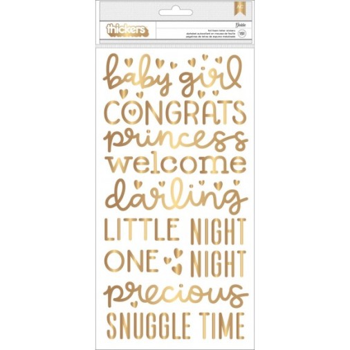 Pebbles Night Night thickers girl gold foil x151