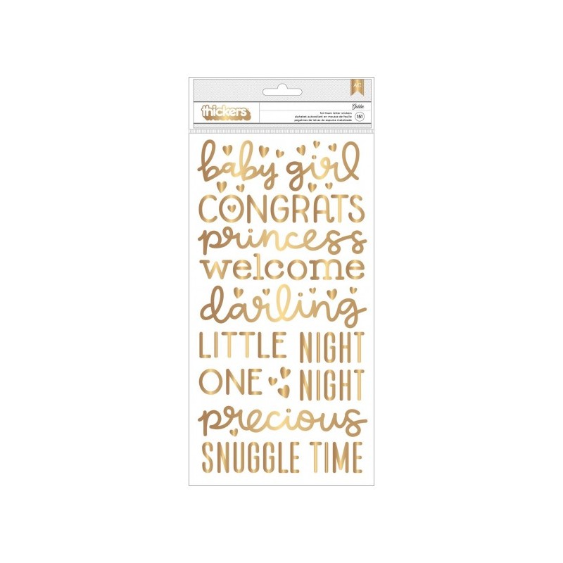 Pebbles Night Night thickers girl gold foil x151