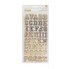 American Crafts Thickers chipboard letterman gold foil x2