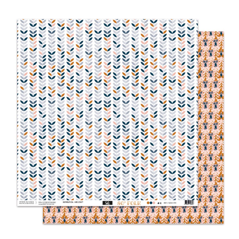 Papier4- Collection "SO'FOLK" 30X30 - R/V