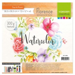 Florence • Papier aquarelle texture 300g. 30,5x30,5cm 5pcs