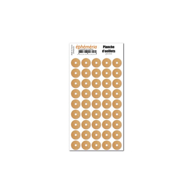 Planche d' oeillets kraft