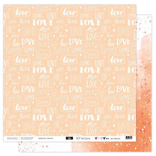 Papier 4 - Collection " SO' IN LOVE " 30X30 - R/V