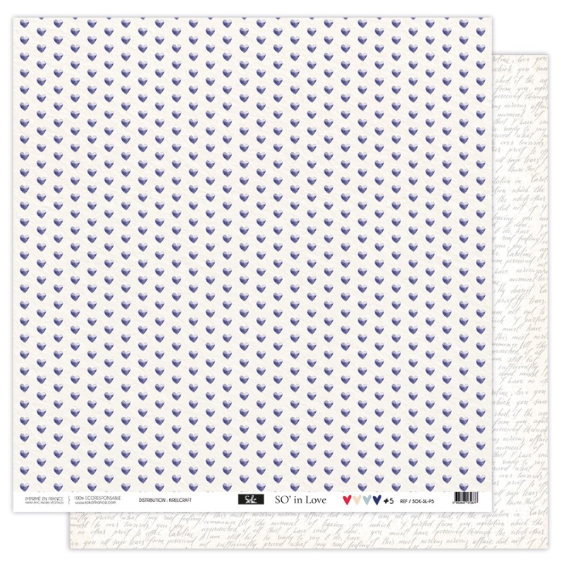Papier 5 - Collection " SO' IN LOVE " 30X30 - R/V