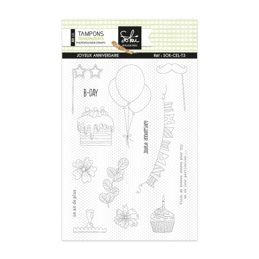 Sokai - Papier -tampons - Loisirs créatifs DIY-- papetERIE CREATIVE- DIY-ANNIVERSAIRE-CLEAR STAMP