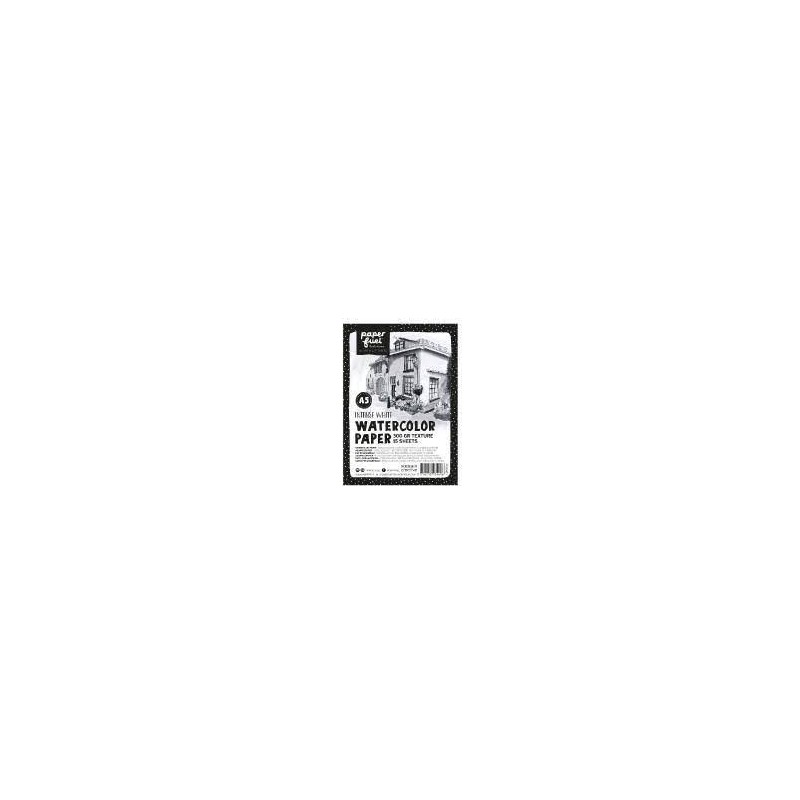 Paperfuel • Papier Aquarelle 300g/m² Texturé A4 Blanc Intense 10 feuillles