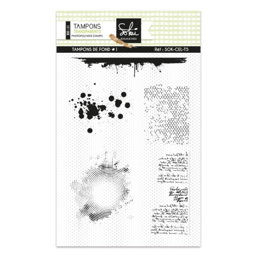 Sokai - Papier -tampons - Loisirs créatifs DIY-- papetERIE CREATIVE- DIY-CLEAR STAMP-GRUNGE-tampons de fond