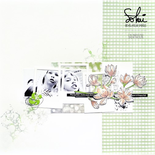 Sokai - Papier -étiquettes - Loisirs créatifs DIY -scrapbooking-dies-tampons- -FLEURS-CLING