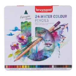 Bruynzeel •Expression crayons de couleur, boîte métallique de 24