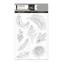 Sokai - Papier -tampons - Loisirs créatifs DIY-- papetERIE CREATIVE- DIY-CLEAR STAMP-ete-tampons clears-feuilles