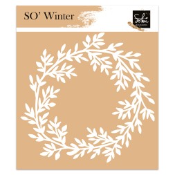 Pochoir SO' WINTER : Couronne de feuilles