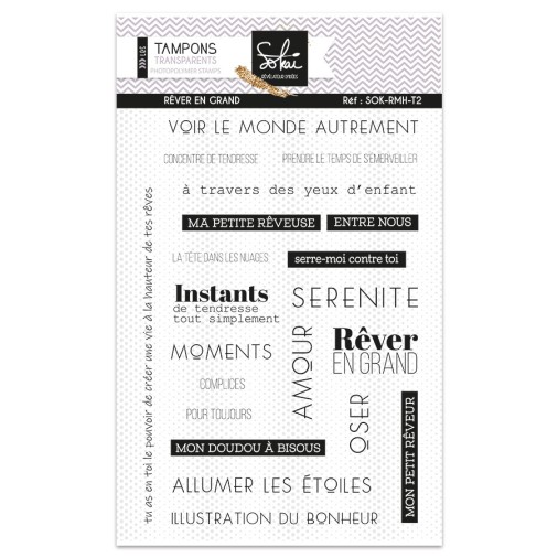 planche A6 de tampons texte de la collection raconte-moi une histoire