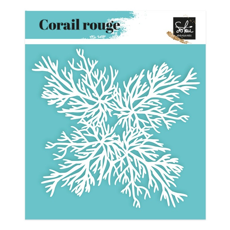 Pochoir BORD DE MER : CORAIL ROUGE